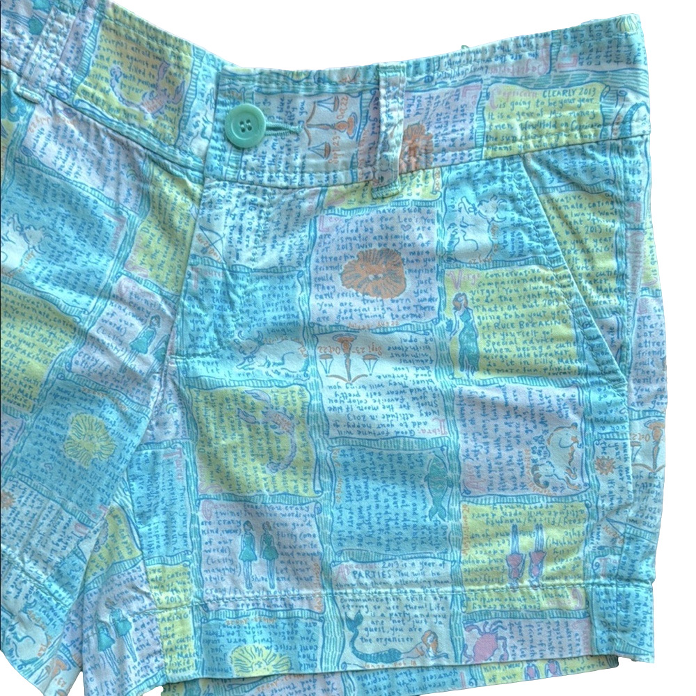 Lilly Pulitzer Pastel Astrology Print Cotton Callahan Shorts Size 2 Vibrant Chic - Picture 5 of 17